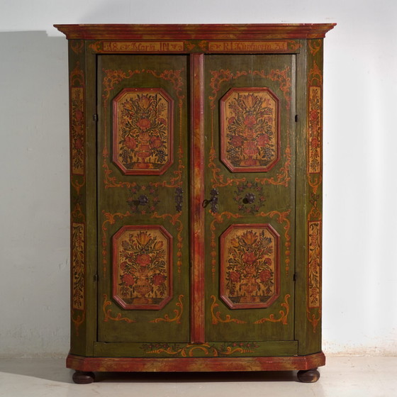 Antique painted armoire in pine wood – Austria, Year 1831 – Wardrobes, Rustic (photo 29 of 40)