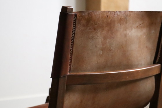 Image 1 of Paire de chaises Riaza en cuir cognac par Paco Muñoz pour la galerie Darro, Espagne, années 1960.