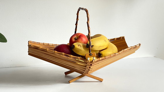 Image 1 of Hout en bamboe VINTAGE CHIC FOLDING TABLE BASKET