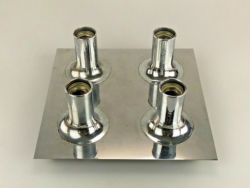 60's 70's Applique murale Cosack Chrome Wall Light Design 60's 70's