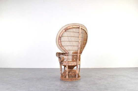 Image 1 of Emmanuelle-Sessel aus Korbgeflecht im Mid-Century-Stil, Modell „Peacock“, von Kok Maison, 1970er Jahre