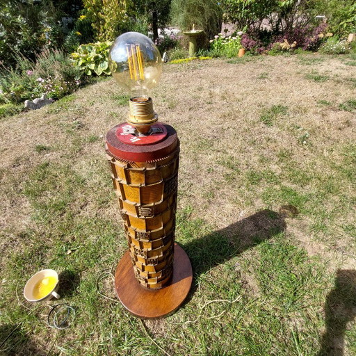 Unique 70s or 60s Table Lamp Wallpaper Stamps – tafellampen, Wood