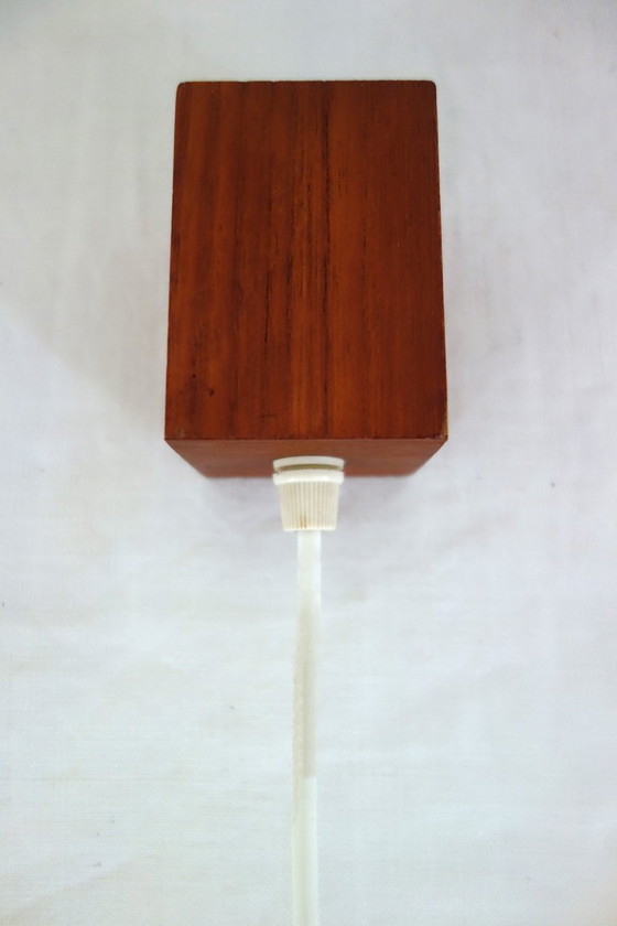 Image 1 of Lámpara colgante escandinava de metacrilato y teca, años 60/70.