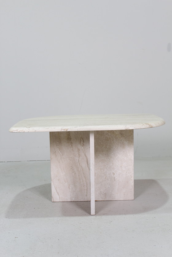 Image 1 of Vintage Travertin Salontafel, Bijzettafel - Natuursteen