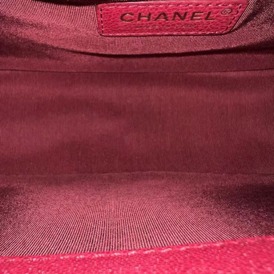 Image 1 of Chanel Boy Medium - Caviar 25CM Quilted Dark Red Golden Hardware Series 26