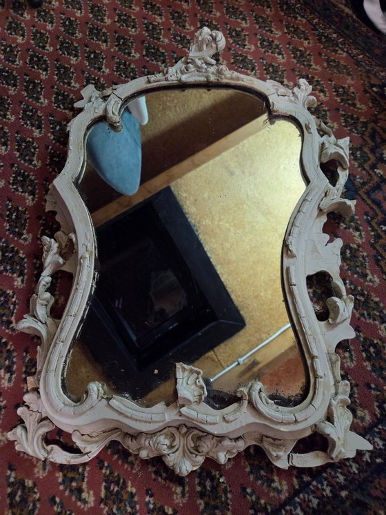 Image 1 of Dutch Trumeau mirror from the 19th century - Rococo style