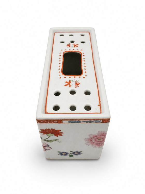 Image 1 of Rectangular decorated porcelain flowerpot / tulip vase