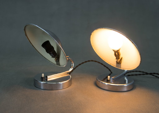 Set Fo Two Table/Bedside Lamps By Napako, 1930S