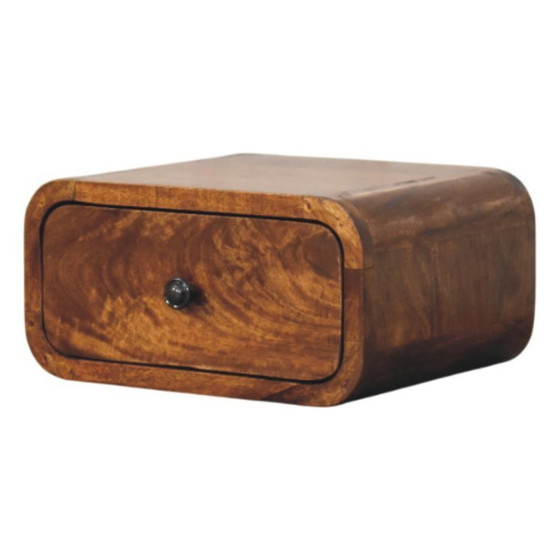 Image 1 of Armario de pared compacto fabricado en madera de mango con acabado en madera de castaño.