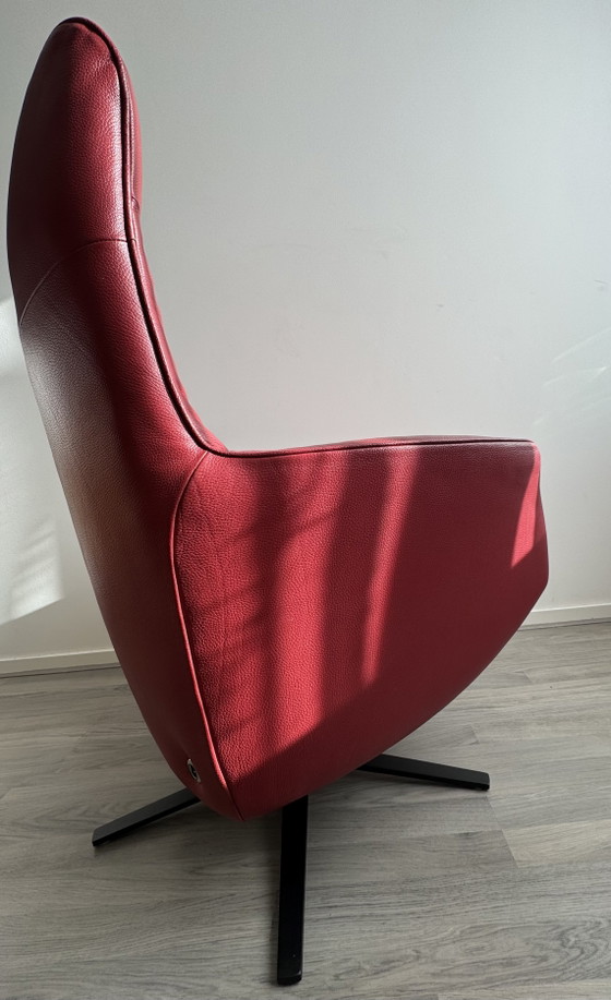 Image 1 of Zweifacher elektrischer Relaxsessel aus rotem Leder / wiederaufladbarer Stuhl