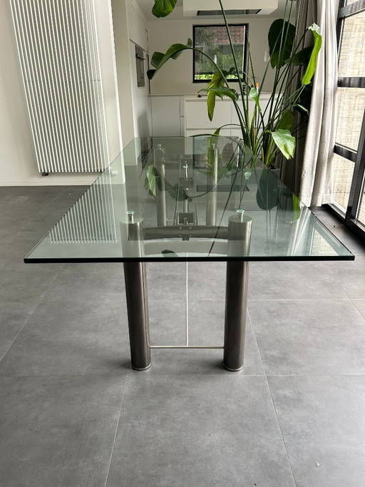 Tavolo da pranzo Belgochrom Antigone – Nero Cromo Spazzolato – 240 cm – eettafels, Metal