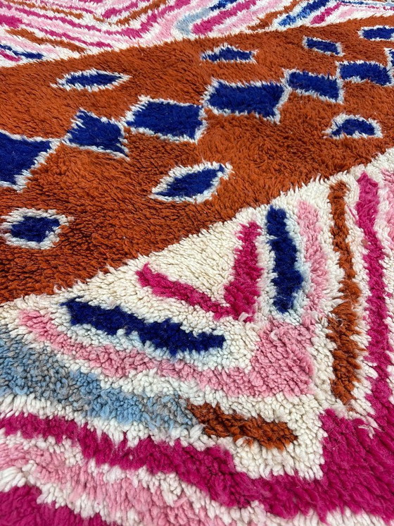 Image 1 of Kleurrijk Marokkaans Mrirt Wollen Vloerkleed 230x260 cm - Handgeweven Berber Tapijt, Levendig Geometrisch Boho Decor