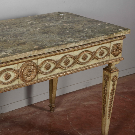 Louis XIV Lacquered Wood Console Writing Desk, 17th Century, Scagliola Top, Multi Color, Barok (photo 25 of 33)
