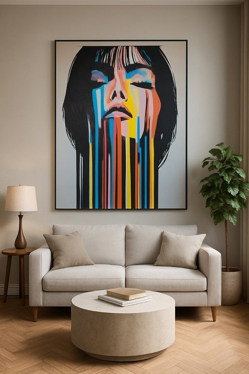 Portrait Pop-Art original | Acrylique sur MDF | 114x89 cm