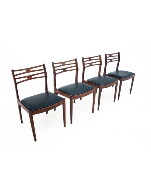 Set of chairs, Denmark, 1960s. 