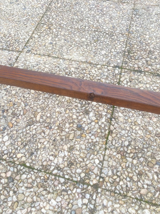 Banc de ferme en bois massif chêne 150cm pour table de ferme rustique 1950, Marron, Rustic (photo 13 sur 14)