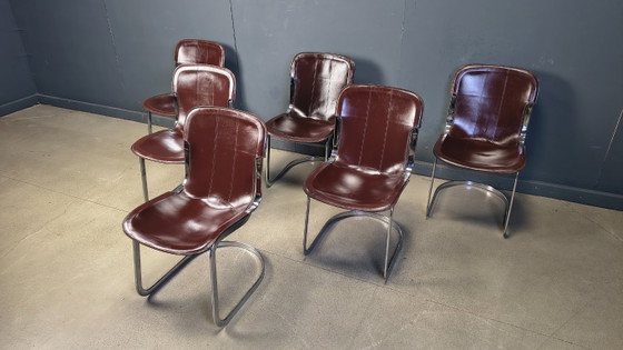 Image 1 of Vintage dining chairs by Cidue set of 6, 1970s