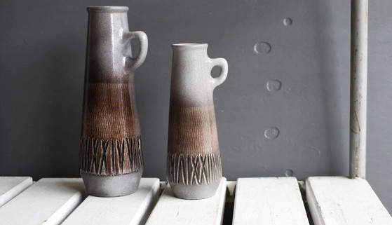 Image 1 of Mid-century modern art ceramic vases by Ingrid Atterberg for Upsala-Ekeby, 1970s, set of 2