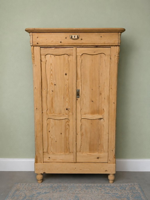 Antieke Grenen Biedermeier Meidenkast puur hout