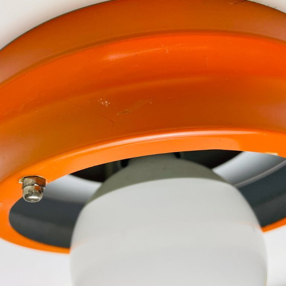 Image 1 of Grote oranje metalen eetkamerlamp in Space Age Scandinavische moderne stijl, jaren 70.