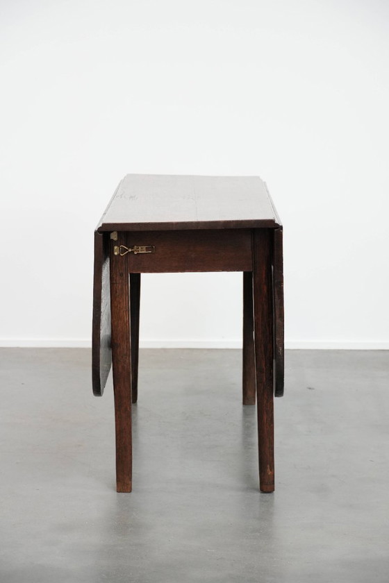 Image 1 of Antico tavolo/tavolo da pranzo inglese con le orecchie pendenti in quercia della fine del XIX secolo