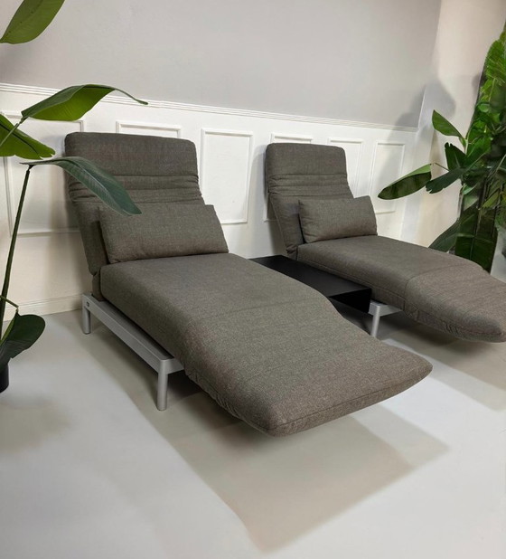 Image 1 of Rolf Benz Plura Fabric Grey Designer Sofa + Armchair