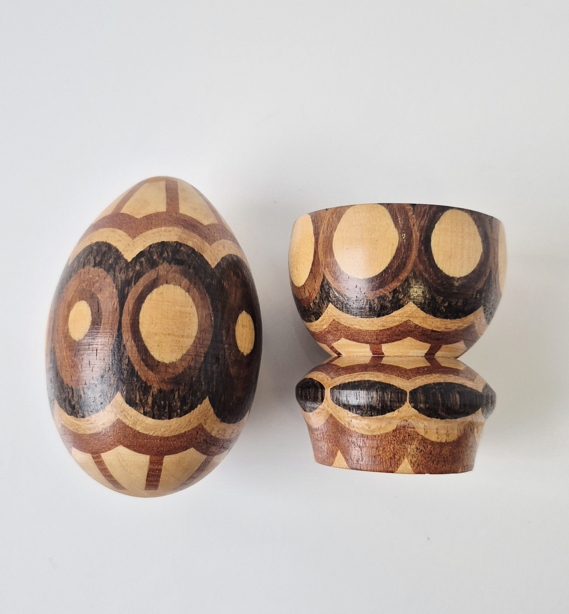 Large antique wooden egg, like Therese Trethan, Wiener Werkstätte