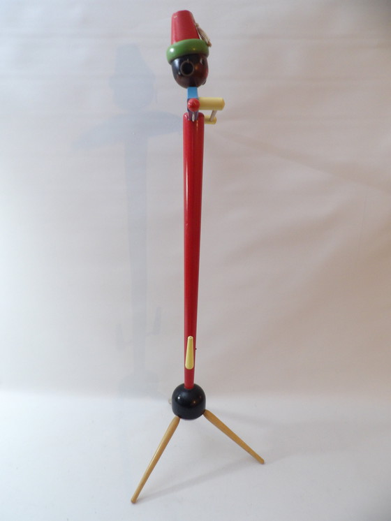 Image 1 of Vintage Wood "Moroccan boy with Fez" Child's Valet Made in France