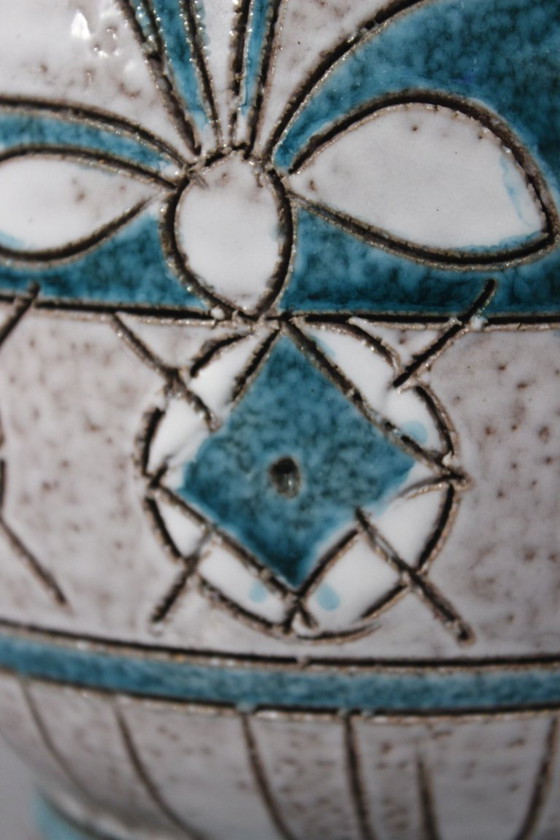 Image 1 of Fratelli Fanciullacci grande vaso con leoni ceramica italiana d'epoca 1960