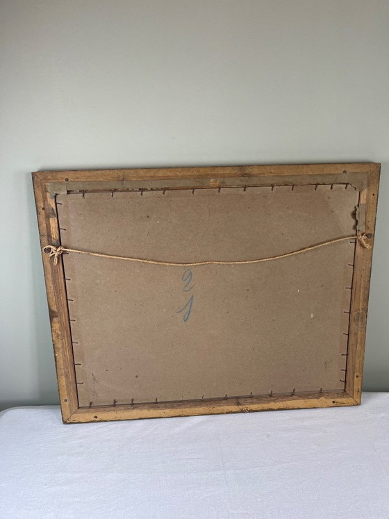 Antieke Vergulde Lijst, Kunst, Glas, Papier, Blauw (foto 9 van 12)