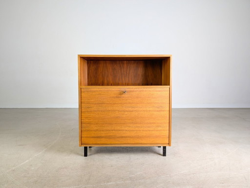Original midcentury sideboard bar compartment walnut chest of drawers vintage