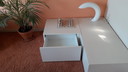 Meuble d'angle design blanc pour TV ou table tournante