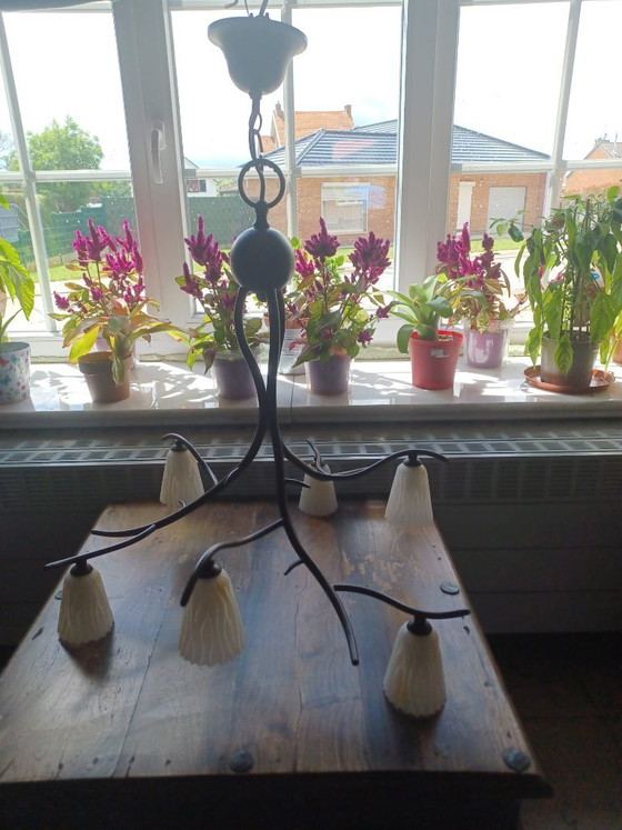 Image 1 of Lampe à branches au design italien élégant, signée LAM Italy (6 points lumineux)