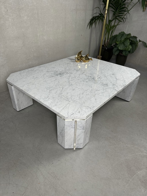 Vintage Couchtisch - Carrara-Marmor