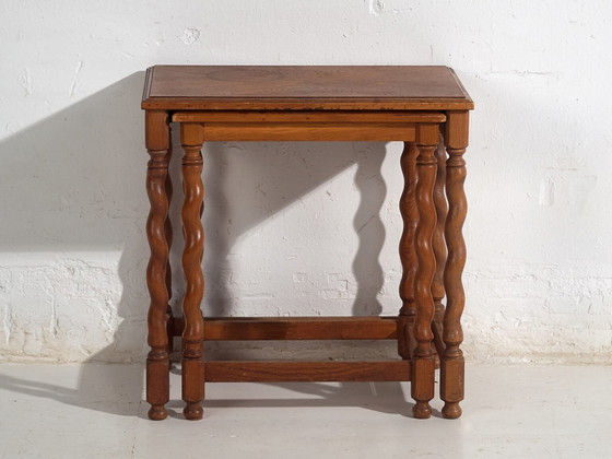 Zweedse eiken nesttafels (ca. 1900) #128 – Bijzettafels, Scandinavian (photo 40 of 40)