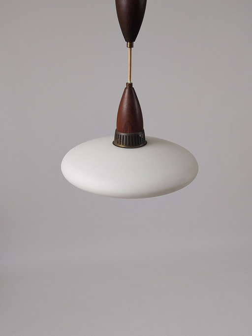 Vintage Milchglas-Hängeleuchte, Philips-Stil (Louis Kalff)