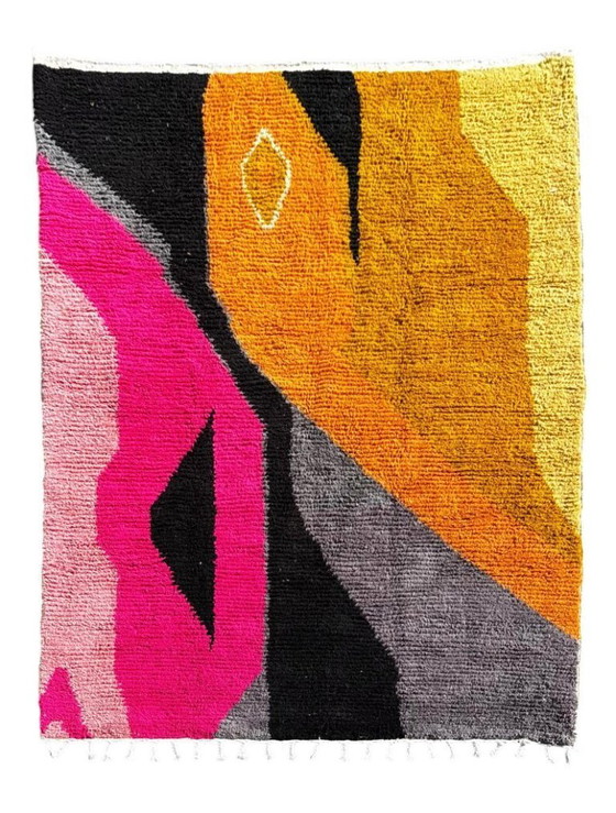 Image 1 of Modern Moroccan Rug Handmade Wool – Colorful Berber Area Rug 200x260 cm, Contemporary Boho Living Room Decor