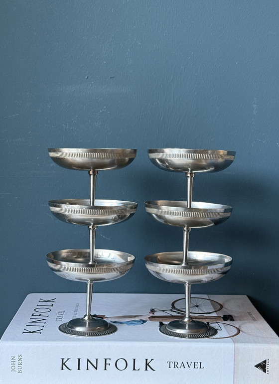 Image 1 of Set of 6 stylish vintage ribbed cutouts