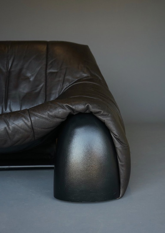 Image 1 of Amak Lounge Chair aus braunem Leder von Annie Hieronimus für Cinna, 1980er Jahre