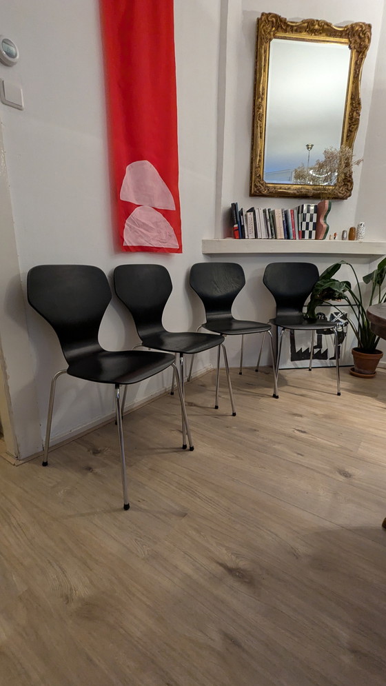 Image 1 of Set of 4 Phoenix Dining Chairs – Denmark 1980s Deens Stoelen