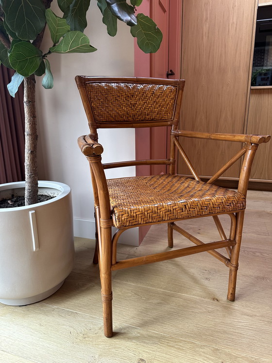 Image 1 of Vintage Rotan en bamboe stoel 1970’s