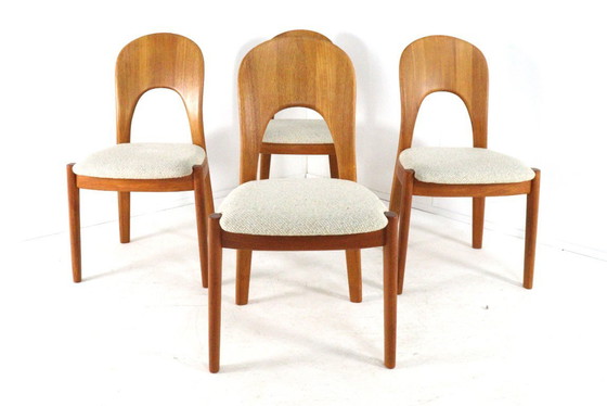 Image 1 of Set di 4 sedie vintage Cowfoed Morten John Mortensen imbottite