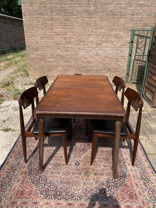 Ensemble de salle à manger de style danois – eetkamerset, Wood, Skai (photo 2 of 10)