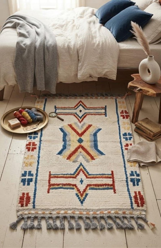Magnífica alfombra bereber de lana, única en su clase, de 250 x 150 cm. – Wool (photo 4 of 6)