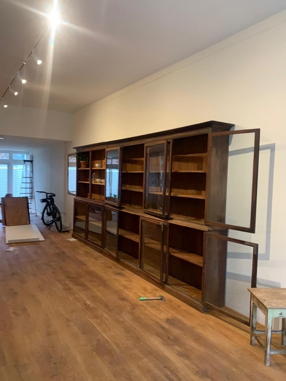 Antique long shop cabinet – Display cabinets, Wood, Glass (photo 5 of 6)