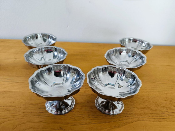 Image 1 of Set di 6 coppette per gelato in acciaio inox
