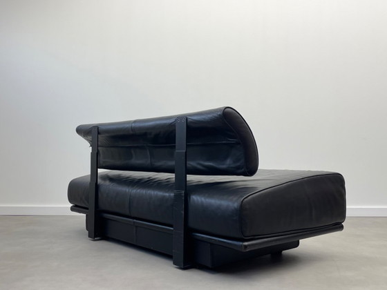 Image 1 of Minimalist Vintage Design Sofa (black leather)