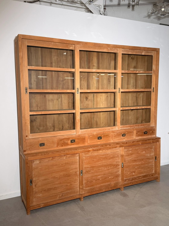 Große Teak Vitrine und Aufbewahrungsschrank – Glass (photo 6 of 6)