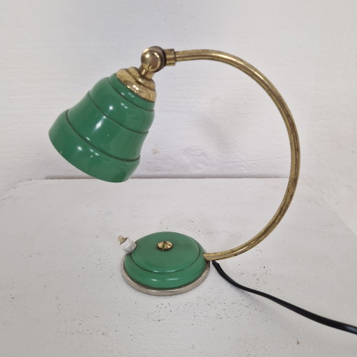 Fantastica lampada da scrivania o da comodino in stile vintage anni '60. – tafellampen, Metal, Brass (photo 2 of 5)
