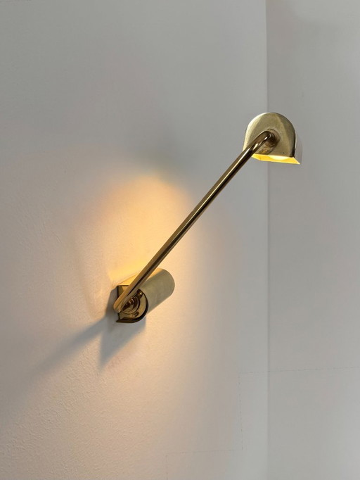 Applique vintage regolabile in ottone, Francia, 1970